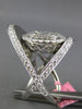 2.87CT DIAMOND 18K WHITE GOLD ROUND & BAGUETTE OVAL CLUSTER CRISS CROSS X RING
