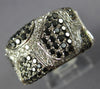 ESTATE WIDE 1.65CT WHITE & BLACK DIAMOND 18KT WHITE GOLD MULTI ROW PAVE FUN RING