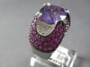 EXTRA LARGE 10.03CT DIAMOND & AAA MULTI GEM 14K WHITE GOLD FLOWER STATEMENT RING