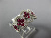 ESTATE WIDE 1.37CT DIAMOND & AAA RUBY 18KT WHITE GOLD MULTI FLOWER FILIGREE RING