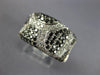 ESTATE WIDE 1.65CT WHITE & BLACK DIAMOND 18KT WHITE GOLD MULTI ROW PAVE FUN RING