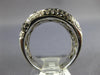 ESTATE WIDE 1.65CT WHITE & BLACK DIAMOND 18KT WHITE GOLD MULTI ROW PAVE FUN RING
