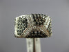 ESTATE WIDE 1.65CT WHITE & BLACK DIAMOND 18KT WHITE GOLD MULTI ROW PAVE FUN RING