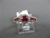1.02CT DIAMOND & AAA RUBY 14K WHITE GOLD 3D ROUND SQUARE FRIENDSHIP PROMISE RING