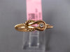 ESTATE SMALL .03CT DIAMOND 14KT ROSE GOLD CLASSIC SOLITAIRE LOVE KNOT FUN RING
