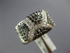 ESTATE WIDE 1.65CT WHITE & BLACK DIAMOND 18KT WHITE GOLD MULTI ROW PAVE FUN RING