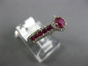 1.02CT DIAMOND & AAA RUBY 14K WHITE GOLD 3D ROUND SQUARE FRIENDSHIP PROMISE RING