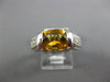 ESTATE 2.42CT DIAMOND & AAA CITRINE 14KT WHITE GOLD 3D FILIGREE FUN SUMMER RING