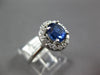 1.62CT DIAMOND & AAA SAPPHIRE 14K WHITE GOLD 3D OVAL HALO FLOWER ENGAGEMENT RING