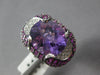EXTRA LARGE 10.03CT DIAMOND & AAA MULTI GEM 14K WHITE GOLD FLOWER STATEMENT RING