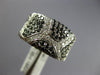 ESTATE WIDE 1.65CT WHITE & BLACK DIAMOND 18KT WHITE GOLD MULTI ROW PAVE FUN RING