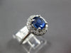 1.62CT DIAMOND & AAA SAPPHIRE 14K WHITE GOLD 3D OVAL HALO FLOWER ENGAGEMENT RING
