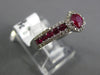 1.02CT DIAMOND & AAA RUBY 14K WHITE GOLD 3D ROUND SQUARE FRIENDSHIP PROMISE RING
