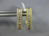 ESTATE .67CT DIAMOND 18KT YELLOW GOLD 3D 3 ROW OVAL HUGGIE HOOP HANGING EARRINGS
