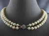 AAA SOUTH SEA PEARL 14K WHITE GOLD 3D DOUBLE STRAND 6.5-7MM LOVE NECKLACE #27803
