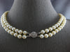AAA SOUTH SEA PEARL 14K WHITE GOLD 3D DOUBLE STRAND 6.5-7MM LOVE NECKLACE #27803