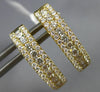 ESTATE .67CT DIAMOND 18KT YELLOW GOLD 3D 3 ROW OVAL HUGGIE HOOP HANGING EARRINGS