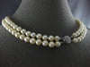 AAA SOUTH SEA PEARL 14K WHITE GOLD 3D DOUBLE STRAND 6.5-7MM LOVE NECKLACE #27803