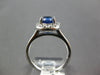 1.62CT DIAMOND & AAA SAPPHIRE 14K WHITE GOLD 3D OVAL HALO FLOWER ENGAGEMENT RING