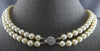 AAA SOUTH SEA PEARL 14K WHITE GOLD 3D DOUBLE STRAND 6.5-7MM LOVE NECKLACE #27803