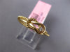 ESTATE SMALL .03CT DIAMOND 14KT YELLOW GOLD CLASSIC SOLITAIRE LOVE KNOT FUN RING