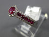 1.02CT DIAMOND & AAA RUBY 14K WHITE GOLD 3D ROUND SQUARE FRIENDSHIP PROMISE RING
