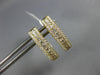 ESTATE .67CT DIAMOND 18KT YELLOW GOLD 3D 3 ROW OVAL HUGGIE HOOP HANGING EARRINGS