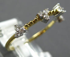 ESTATE .16CT DIAMOND 14KT YELLOW GOLD 3D TRIANGULAR CLASSIC BEADED FUN LOVE RING