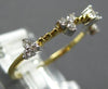 ESTATE .16CT DIAMOND 14KT YELLOW GOLD 3D TRIANGULAR CLASSIC BEADED FUN LOVE RING