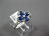 .84CT DIAMOND & AAA SAPPHIRE 18KT WHITE GOLD ROUND & PEAR SHAPE FLOWER LOVE RING