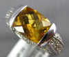 ESTATE 2.42CT DIAMOND & AAA CITRINE 14KT WHITE GOLD 3D FILIGREE FUN SUMMER RING