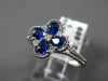 .84CT DIAMOND & AAA SAPPHIRE 18KT WHITE GOLD ROUND & PEAR SHAPE FLOWER LOVE RING
