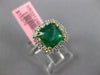 ESTATE 1.91CT DIAMOND & AAA EMERALD 18KT 2 TONE GOLD SQUARE HALO ENGAGEMENT RING