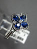 .84CT DIAMOND & AAA SAPPHIRE 18KT WHITE GOLD ROUND & PEAR SHAPE FLOWER LOVE RING