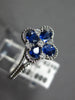 .84CT DIAMOND & AAA SAPPHIRE 18KT WHITE GOLD ROUND & PEAR SHAPE FLOWER LOVE RING