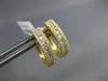 ESTATE .67CT DIAMOND 18KT YELLOW GOLD 3D 3 ROW OVAL HUGGIE HOOP HANGING EARRINGS