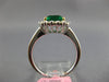 ESTATE 1.91CT DIAMOND & AAA EMERALD 18KT 2 TONE GOLD SQUARE HALO ENGAGEMENT RING