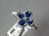 .84CT DIAMOND & AAA SAPPHIRE 18KT WHITE GOLD ROUND & PEAR SHAPE FLOWER LOVE RING