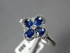 .84CT DIAMOND & AAA SAPPHIRE 18KT WHITE GOLD ROUND & PEAR SHAPE FLOWER LOVE RING