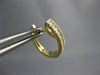 ESTATE .67CT DIAMOND 18KT YELLOW GOLD 3D 3 ROW OVAL HUGGIE HOOP HANGING EARRINGS