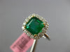 ESTATE 1.91CT DIAMOND & AAA EMERALD 18KT 2 TONE GOLD SQUARE HALO ENGAGEMENT RING