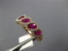 WIDE 1.77CT DIAMOND & AAA RUBY 14K ROSE GOLD OVAL INFINITY LEAF ANNIVERSARY RING