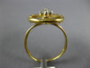 ESTATE WIDE .19CT DIAMOND 18KT WHITE & YELLOW GOLD 3D FLOWER TEAR DROP FUN RING