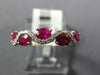 ESTATE 1.03CT DIAMOND & AAA RUBY 14KT WHITE GOLD 3D ROUND & OVAL SWIRL FUN RING