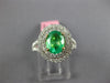 1.69CT DIAMOND & AAA EMERALD 18KT 2 TONE GOLD OVAL DOUBLE HALO ENGAGEMENT RING