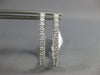 ESTATE 1.18CT DIAMOND 18KT WHITE GOLD 3D INSIDE OUT OVAL HOOP HANGING EARRINGS
