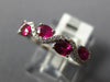 ESTATE 1.03CT DIAMOND & AAA RUBY 14KT WHITE GOLD 3D ROUND & OVAL SWIRL FUN RING