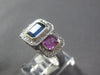 2.21CT DIAMOND & MULTI COLOR SAPPHIRE 18KT WHITE GOLD ROUND & BAGUETTE FUN RING