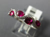 ESTATE 1.03CT DIAMOND & AAA RUBY 14KT WHITE GOLD 3D ROUND & OVAL SWIRL FUN RING