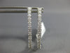 ESTATE 1.18CT DIAMOND 18KT WHITE GOLD 3D INSIDE OUT OVAL HOOP HANGING EARRINGS